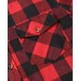 thumbnail image 3 of Youclos Mens Flannel Plaid Shirts Corduroy Collar Long Sleeve Button Down Shirt with Pocket, 3 of 8