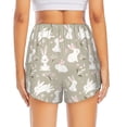 thumbnail image 2 of Lsque Rabbit And Flower Printed Women's Running Shorts with Liner Pockets,Elastic Quick Dry Workout Athletic Gym Yoga Shorts,Womens High Waist Shorts-XX-Large, 2 of 9