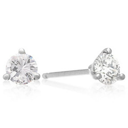 1 Carat Diamond Martini Stud Earrings In 14 Karat White Gold