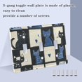 thumbnail image 3 of Yayeee Toggle Light Switch Wall Plate 2-Gang 4.56"x4.48" Decorative Outlet Cover, Black and Blue Cat, 3 of 7