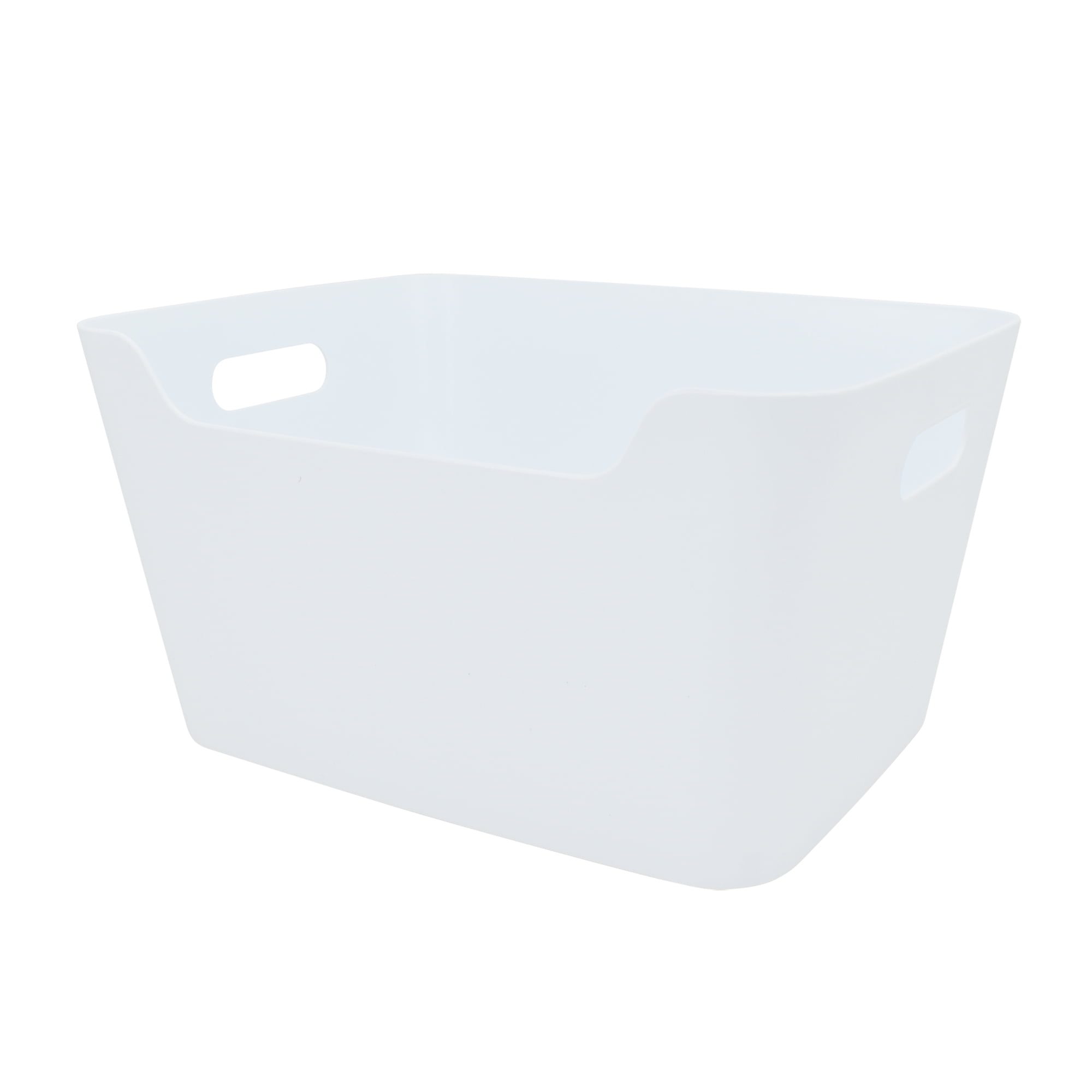 (12 pack) Mainstays Large Easy Access Plastic Storage Bin, White