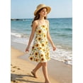thumbnail image 3 of Lanbubble Girls Dresses Adjustable Strap Print Cami Dress With Cardigan 2 Piece Set Sunflower Dress For Girls 7-14T, 3 of 8