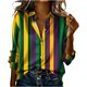 thumbnail image 3 of TaTaai Womens Festival Print Polyester Shirt Long Sleeve Round Neck Casual Lightweight Blouse Holiday Wear Fits Small Gift, 3 of 5