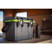 Pelican Elite 14 Qt Hard-Sided Cooler with Removable Tray Bottle Opener, Dark Gray with Evergreen