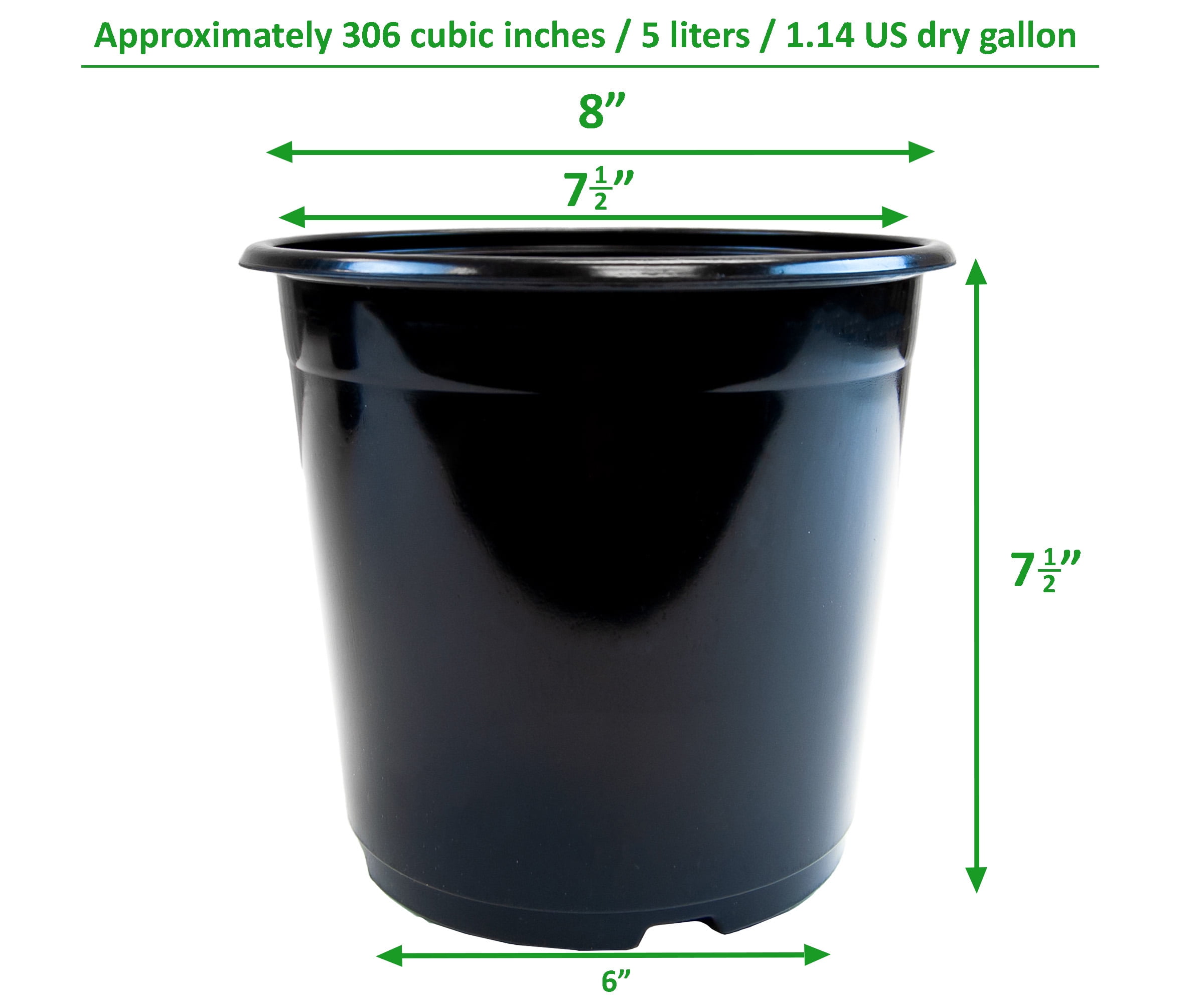 Viagrow Plastic Planter BPA Free Nursery Pots, 24 Pack, 1 Gallon, Black
