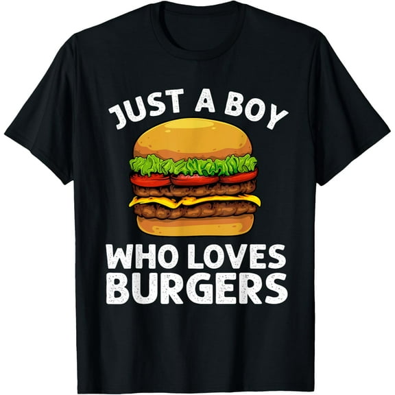 Cool Burger Art For Boys Men Hamburger Cheeseburger Lover T-Shirt100% cotton short-sleeved shirt for both men and women