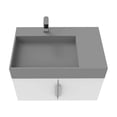 thumbnail image 3 of Amazon 30" White Wood Floating Vanity with Gray Top and Chrome Trim, 3 of 10