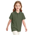 thumbnail image 7 of Girls School Uniform Polo Shirt Casual Summer Short Sleeve Comfy Pique Knit Top Back to School Outfit, 7 of 7