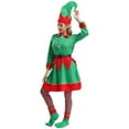 thumbnail image 5 of Zaldita Women's 6 Piece Christmas Santa Dress Suit Deluxe Outfit Set Holiday Dress Up Green 3XL, 5 of 7
