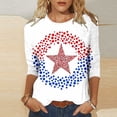 thumbnail image 2 of Cavosen Long Sleeve Shirts for Women Crew Neck Dressy Patriotic Tee Red White and Blue Graphic Shirt Summer Basic Tops, 2 of 5