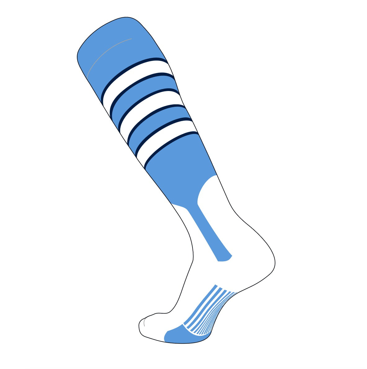 TCK All In One Baseball Stirrup Socks Lot of 3 Pair Navy/White NWT 12-13.5 BB010 