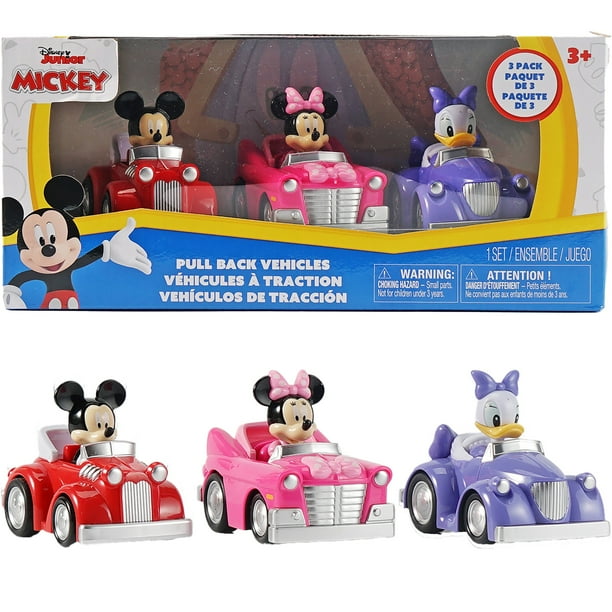 Disney Junior Pull-Back Toy Vehicles - Mickey, Minnie, Daisy