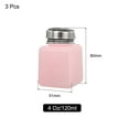 thumbnail image 2 of 3pcs 4 Oz/120ml Alcohol Push Down Pump Dispenser Bottle Press Liquid Empty Container, Pink, 2 of 5