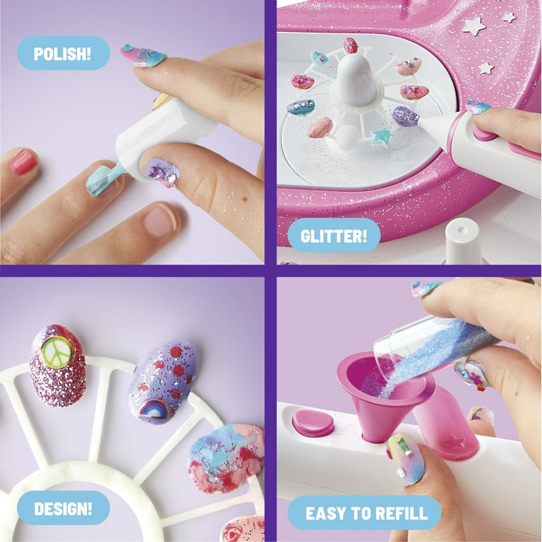 Claire's® Airbrush Glitter Nail Design Studio, Kids Nail Art Kit