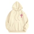 thumbnail image 4 of Hoodies for Women Long Sleeve Hoodie for Women Pullover Baggy Hoodies Beige Hoodie Y2k Womens Fall Fashion Workout Wear, 4 of 5