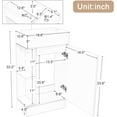 thumbnail image 2 of 19" Small Single Bathroom Vanity with Sink,1 Door,Toilet Paper Holder and Left or Right Storage Shelves,Modern Wood Bathroom Vanity Sink Cabinet, Freestanding, 2 of 9