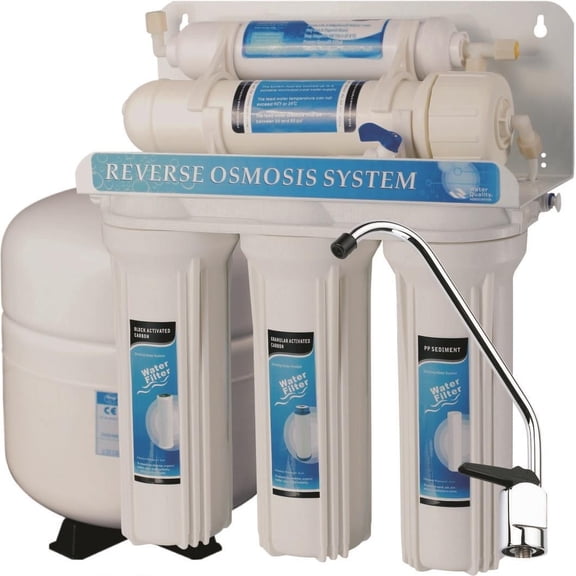 5 Stage Reverse Osmosis Drinking Water Filter System RO Under Sink Home Purifier