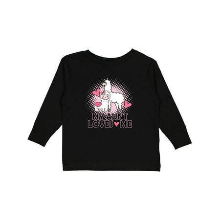 

Inktastic Aunt Loves Me Llama Niece Girls Gift Toddler Toddler Girl Long Sleeve T-Shirt