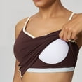 thumbnail image 4 of AherBiu Workout Tank Tops for Women Spaghetti Strap Deep V Neck Stretch Athletic Cami Shirt with Built in Bra, 4 of 6