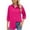 Hot Pink, variant on Utoimkio Women's Button Down Solid Color Shirts Classic Fit Long Sleeve Collared Tops Work Office Blouses for Women