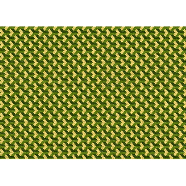 Ahgly Company Tapis Rectangulaire d'Intérieur Lavable en Machine Vert Transitionnel, 7 Pieds x 10 Pieds