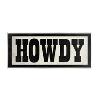 Stupell Industries Vintage Howdy Sign Typography Painting Unframed Art Print Wall Art, 17 x 7