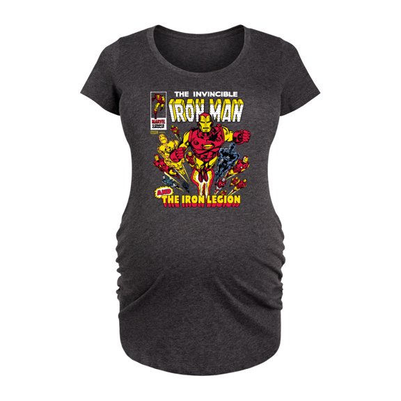 Marvel Iron Man - Comic Book Cover - Maternity Scoop Neck Graphic T-Shirt