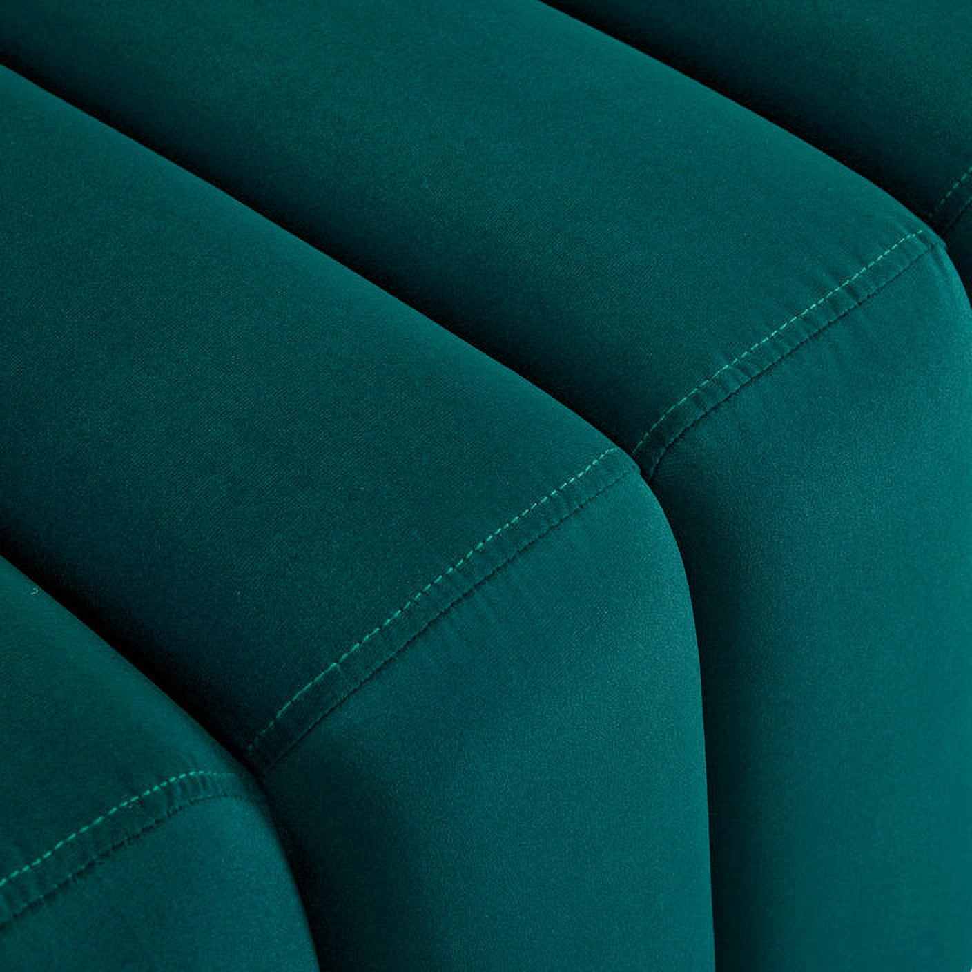 MCombo Waiting Room Benches, Guest Reception Lobby Chairs for Salon, Velvet Upholstered Ottoman for Bedroom Entryway 4698 (Green)