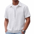 thumbnail image 3 of Vetsdori Mens Fashion Shirts Outdoor Short Sleeve Pullover Summer Stylish Plain Collar Tops for Men, 3 of 8
