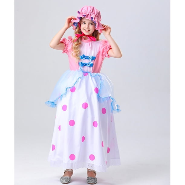Hawee Girl's Pink Princess Dress with Hat Kids Christmas Halloween Outfit Cute Polka Dot Print Costume Themed Party Fancy Dress up Hawee Girl's Pink Princess Dress with Hat Kids Christmas Halloween Outfit Cute Polka Dot Print Costume Themed Party Fancy Dress up