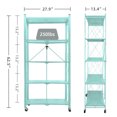 thumbnail image 6 of LISUEYNE 5 Tier Storage Shelving Unit, Foldable Metal Shelf, Garage Shelving Units, No Assembly Storage Rack for Garage, Kitchen, Basement,S torage Shelves with Wheels, Blue, 6 of 6