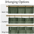 thumbnail image 4 of NICETOWN Olive Green Kitchen Curtains 36 Inches Long, Rustic Pinch Pleated Light Filtering Linen Cafe Curtains for Bedroom Farmhouse Decor, 26"x36", 2 Panels, 4 of 7