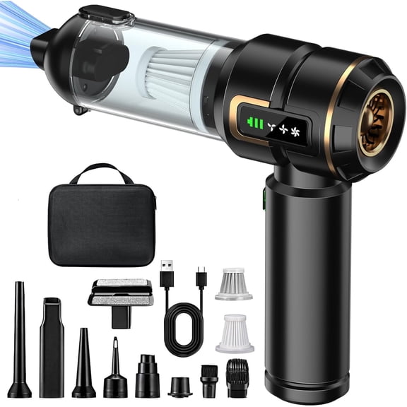 16000Pa Cordless Handheld Vacuum Cleaner, Rechargeable Car Vacuum with Strong Suction, 3 Speeds & LCD Display, Handheld Vac for Car and Home Use, One-Click Dust Emptying