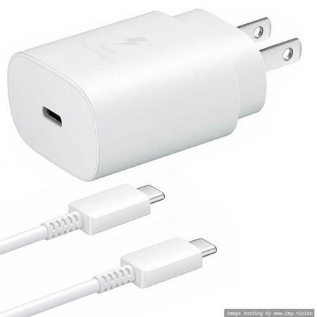 For Genuine Samsung 25W USB-C PD Super Fast Charging Wall Charger + USB-C Type C Cable 3FT Kit Set Compatible with Samsung Galaxy A21 A70 A60 A50 S22 S21 S20 S10 Note20 Note10