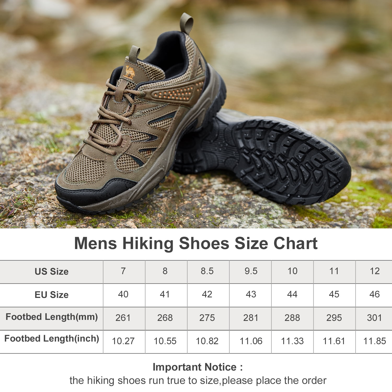 OutPro Men's Hiking Shoes Non-Slip Lightweight Sneakers Breathable Athletic Shoes Low-Top Trail Running Shoes