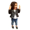 thumbnail image 4 of Posijego Toddler Baby Girl Boys Leather Jacket Kids Biker Lapel Long Sleeve PU Jacket Infant Fashion Outerwear, 4 of 7
