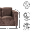 thumbnail image 2 of DeeHome Dark Brown Suede Loveseat Sofa for Living Room, Modern Décor Love Seat Mini Small Couches for Small Spaces and Bedroom with Solid Wood Frame, 2 of 5