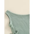 thumbnail image 7 of NygoyerhToddler Girls Summer Outfits Solid Color Oblique Shoulder Suits Drawstring Ribbed Knit Tank Tops and Shorts 2Pcs Clothes Set, 7 of 7