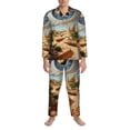 thumbnail image 3 of Lsque Surreal Desert Eye Landscape Pattern Long Sleeve Pajama Set for Men - Soft 2-Piece Sleepwear and Loungewear Set with Pockets, Comfy Nightwear-XX-Large, 3 of 7