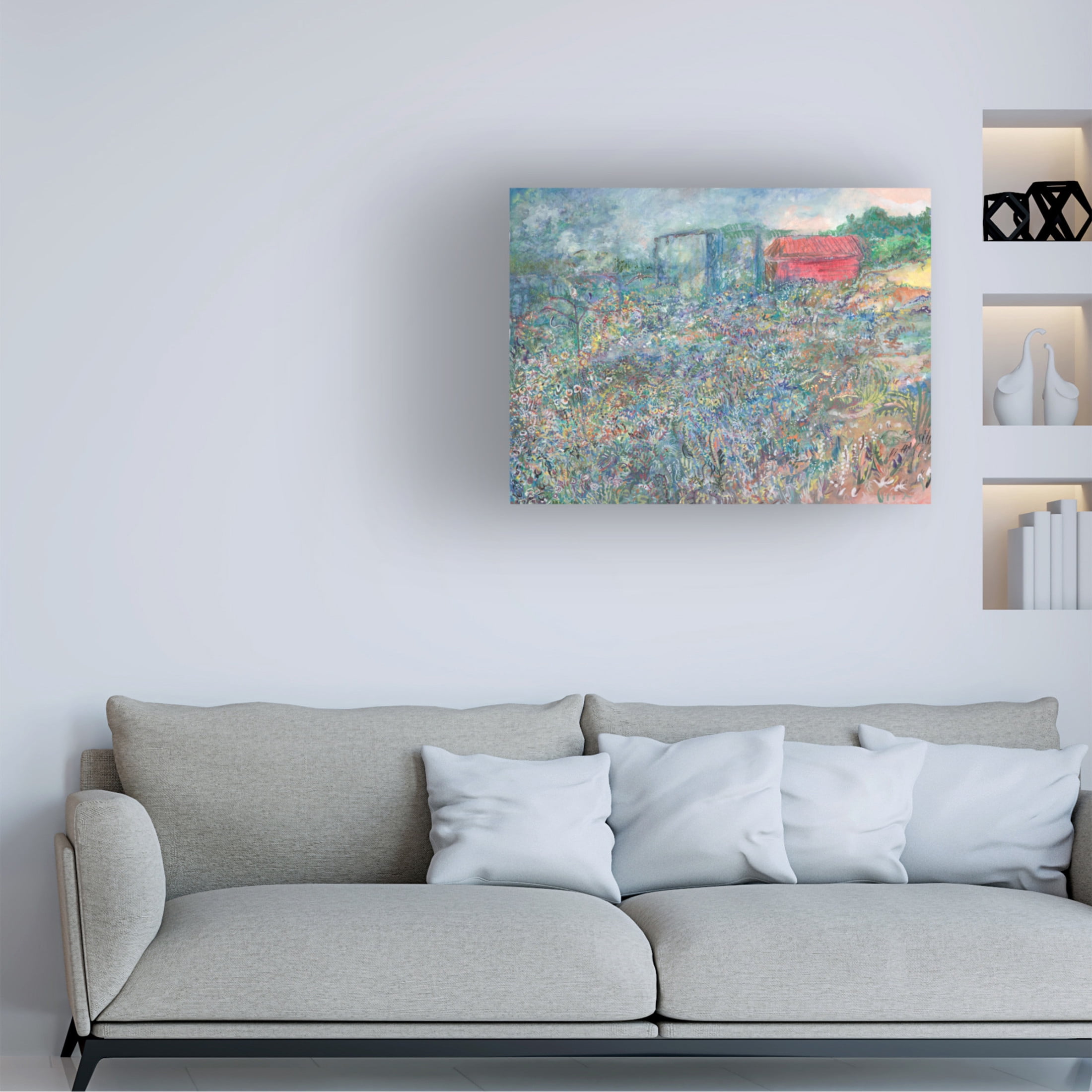 Canvas Wall Art - Ellen Kossoff 'Zs Garden' Wall Art for Living Room, Bedroom, or Office Décor by Trademark Fine Art - 19 x 14 Inches