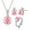 Pink, variant on Ydou Rose Jewelry Set - 18K White Gold Plated Rose Cut Cubic Zirconia Flower Necklace/Earrings/Ring Set Anniversary Birthday Jewelry Gift for Women