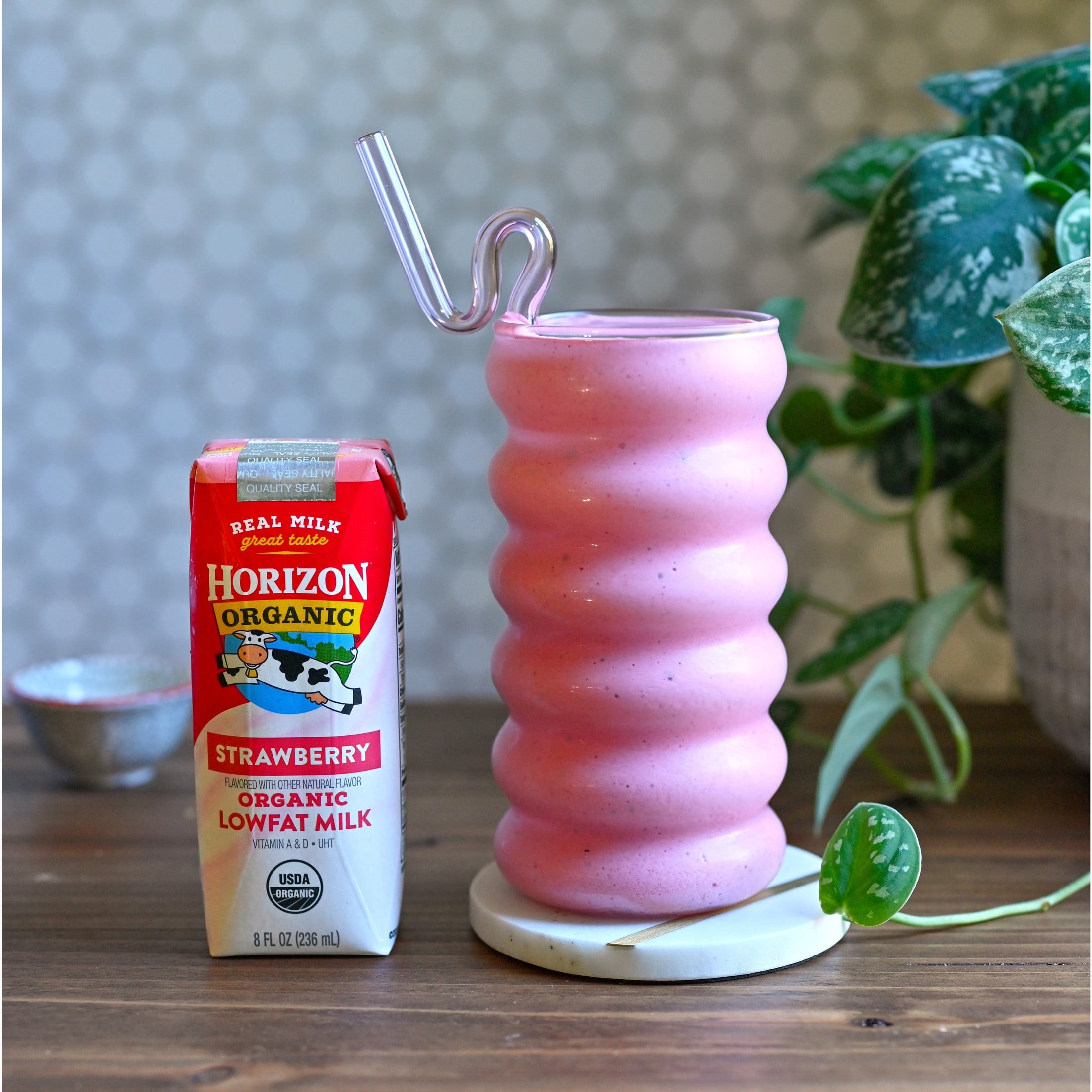 (2 pack) Horizon Organic Shelf Stable 1% Lowfat Strawberry Milk Boxes, 8 fl oz, 12 Count