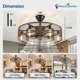 thumbnail image 2 of Ventilador de Techo DINGLILIGHTING 26" Sin Aspas Nogal con Control Remoto, 2 of 9