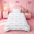 thumbnail image 2 of meiyoeat cute Seashell Bow Twin Duvet Cover,Watercolor Coastal Style Twin Bedding,Pink Reversible,2 Pieces,1 Duvet Cover and 1 Pillowcase, 2 of 6