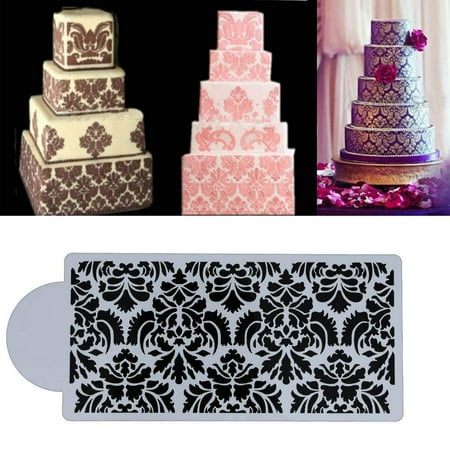 Meigar Reusable Damask Lace Border Cake Side Cupcake Stencil