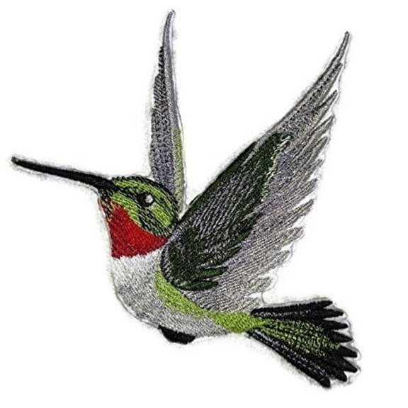 Hummingbird Embroidered Iron on/Sew patch [4.28" X 4.2"]