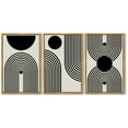 thumbnail image 5 of SHENIFY 24x36in3pcs Natural Framed Black Abstract Boho Wall Art Decor Bohemian Canvas Prints Ready To Hang, 5 of 8