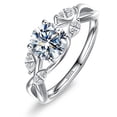thumbnail image 2 of Willow Moissanite Engagement Band 925 Sterling Silver D Color VVSI Clarity Simulated Diamond Rings Wedding Anniversary Stackable Ring for Women, 2 of 5