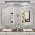 thumbnail image 4 of WallBeyond Aluminum Medicine Cabinet with Mirror Round Corner Rectangle Cabinet 22x28, Gold, 4 of 5