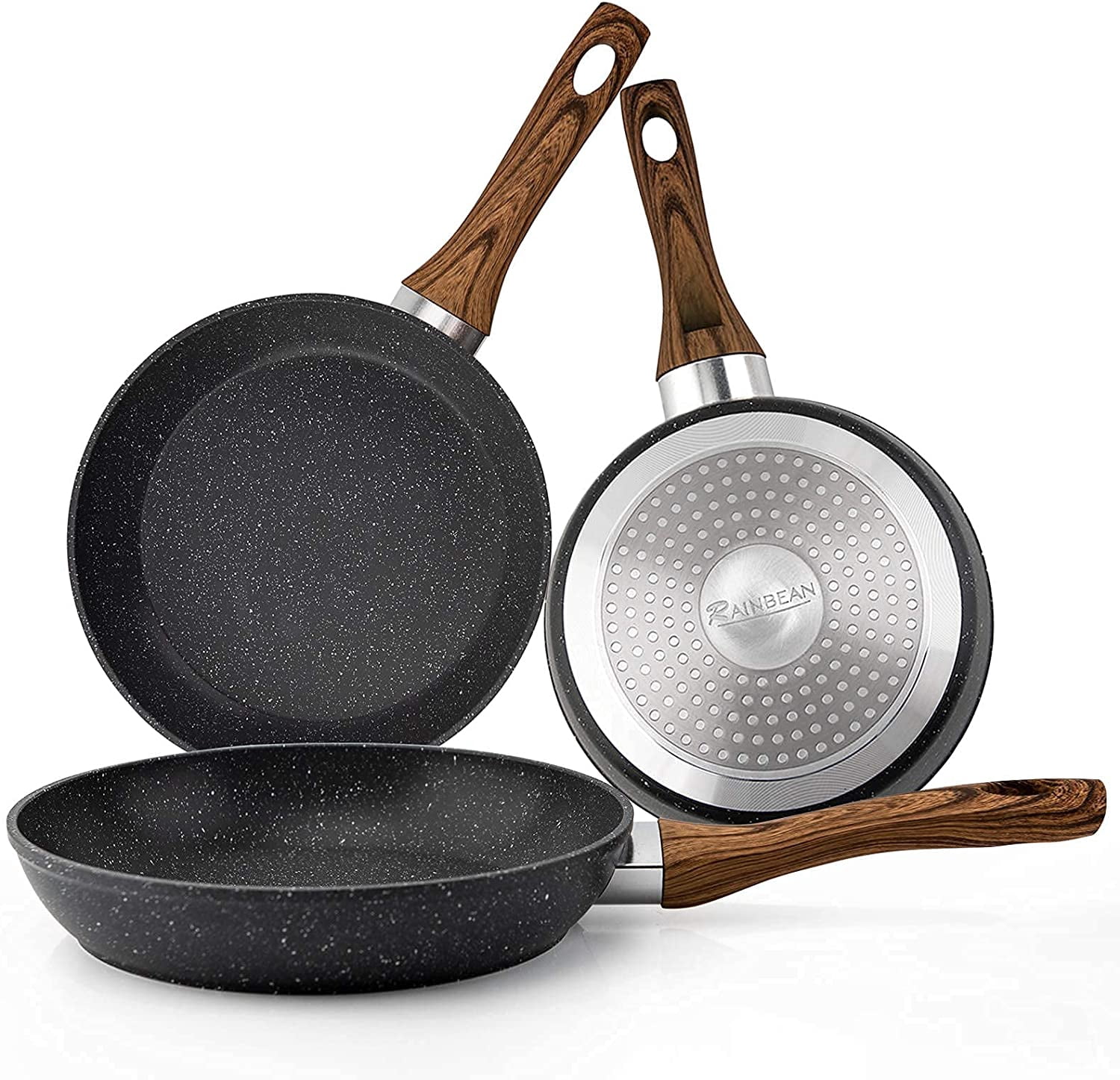 SAN IGNACIO Bronze Set Di 2 Padelle Antiaderenti 20 E 28 Cm – Alluminio Pressofuso, Adatte A Induzione, Con Manico Soft Touch